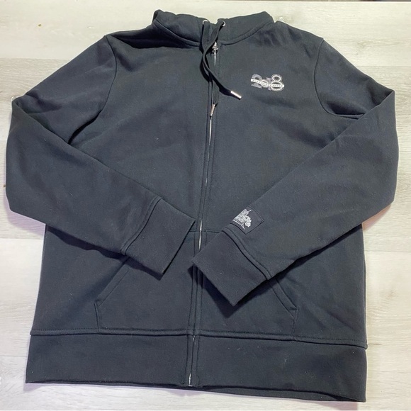 Disney Parks Disney World 2018 Full Zip Hoodie Black w/Front & Back Graphic, L - Picture 1 of 10